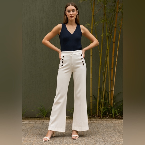XOXO Pants - XOXO Pants Womens 3/4 Sailor Retro Style Wide Leg Flare Stretch Lined Essential